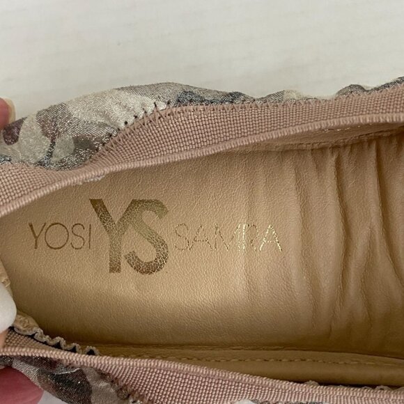 Yosi Samra Foldable Camouflage Metallic Fabric/Leather Sammie Ballet Flats Sz 5 - Picture 2 of 5